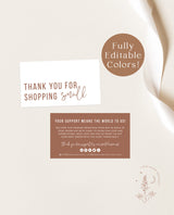 Boho Small Business Thank You Card | Editable Thank You Card Template