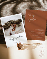 Minimalist Wedding Invitation Template | Editable Terracotta Wedding Invite