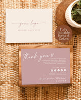 Boho Small Business Thank You Card | Editable Thank You Card Template 