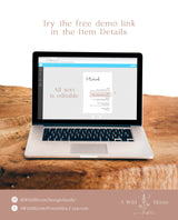 Minimalist Wedding Bar Menu Template | Modern Minimalist Bar Menu Sign