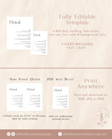 Minimalist Wedding Bar Menu Template | Modern Minimalist Bar Menu Sign