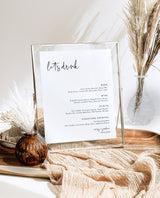 Minimalist Wedding Bar Menu Template | Modern Minimalist Bar Menu Sign