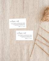 Minimalist Enclosure Card | Modern Wedding Invite Insert