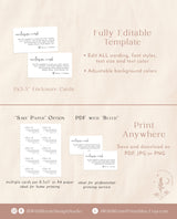 Minimalist Enclosure Card | Modern Wedding Invite Insert