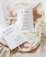 Minimalist Bachelorette Party Invite | Bachelorette Itinerary