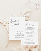 Minimalist Bachelorette Party Invite | Bachelorette Itinerary