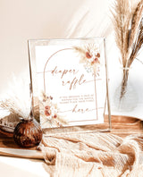 Diaper Raffle Baby Shower Sign | Boho Baby Shower Sign