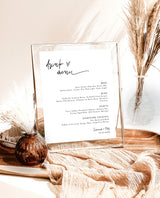 Modern Minimalist Wedding Bar Menu Template | Minimalist Bar Menu Sign