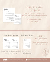 Modern Minimalist Wedding Bar Menu Template | Minimalist Bar Menu Sign