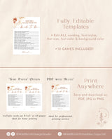 Bridal Shower Games Bundle | Boho Bridal Shower Games