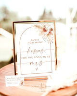 Guess How Many Kisses For The Soon To Be Mrs | Pampas Grass Bridal Shower Game