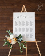 Minimalist Seating Chart Sign | Modern Wedding Seating Chart Poster
