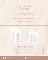 Minimalist Seating Chart Sign | Modern Wedding Seating Chart Poster