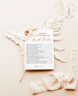 How Well Do You Know the Bride-to-Be Game | Boho Bridal Trivia Shower Game