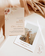 Pampas Grass Baby Shower Invite | Boho Girl Baby Shower