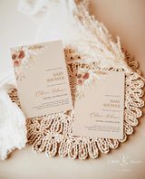Pampas Grass Baby Shower Invite | Boho Girl Baby Shower