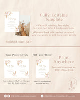 Pampas Grass Baby Shower Invite | Boho Girl Baby Shower