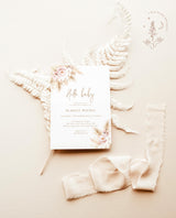 Pampas Grass Baby Shower Invite | Boho Girl Baby Shower