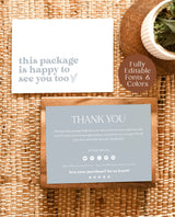 Boho Small Business Thank You Card | Editable Thank You Card Template 