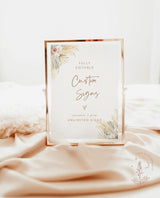Pampas Grass Custom Sign Template | Customizable Wedding Sign