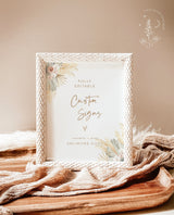 Pampas Grass Custom Sign Template | Customizable Wedding Sign