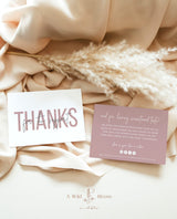 Minimalist Small Business Thank You Card | Boho Boutique Thank You Template