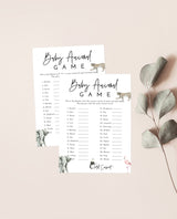 Baby Animal Game | Minimalist Baby Shower Game