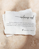 Minimalist Enclosure Card | Modern Minimalist Wedding Insert