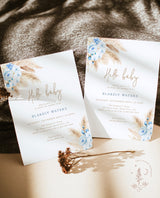 Pampas Grass Baby Shower Invite | Boy Baby Shower Invite