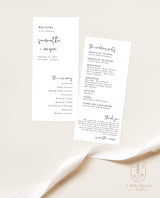 Minimalist Wedding Program | Printable Order of Service