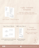 Minimalist Wedding Program | Printable Order of Service