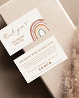 Rainbow Small Business Thank You Card | Boho Rainbow Watercolor