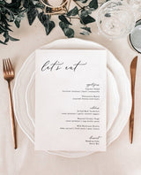 Minimalist Wedding Menu Template | Modern Wedding Menu