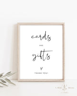 Cards and Gifts Sign | Modern Minimalist Wedding Sign Template