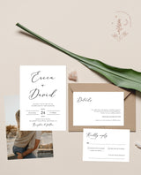 Minimalist Wedding Invitation Suite Template | Modern Wedding Invite