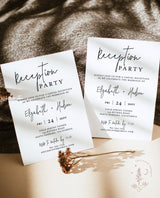 Wedding Reception Party Invite | Minimalist Wedding Reception Invite