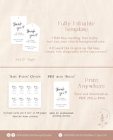 Modern Thank You Favor Tag Template | Minimalist Baby Shower Tags