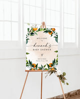 Cutie Baby Shower Welcome Sign | Citrus Baby Shower Sign | Cutie Orange Welcome Sign | Gender Neutral Baby Shower | Editable Template | O1