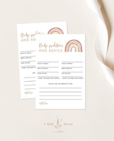 Rainbow Baby Shower Advice and Predictions Card | Gender Neutral Baby Shower Game