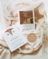 Nurse Graduation Party Invite Template | Minimalist RN Graduation Announcement