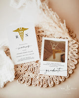 Nurse Graduation Party Invite Template | Minimalist RN Graduation Announcement