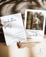 Graduation Party Invitation Template | Minimalist Graduation Announcement
