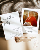 Graduation Party Invitation Template | Minimalist Graduation Announcement