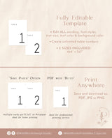 Modern Minimalist Wedding Table Number | Minimal Wedding Table Number