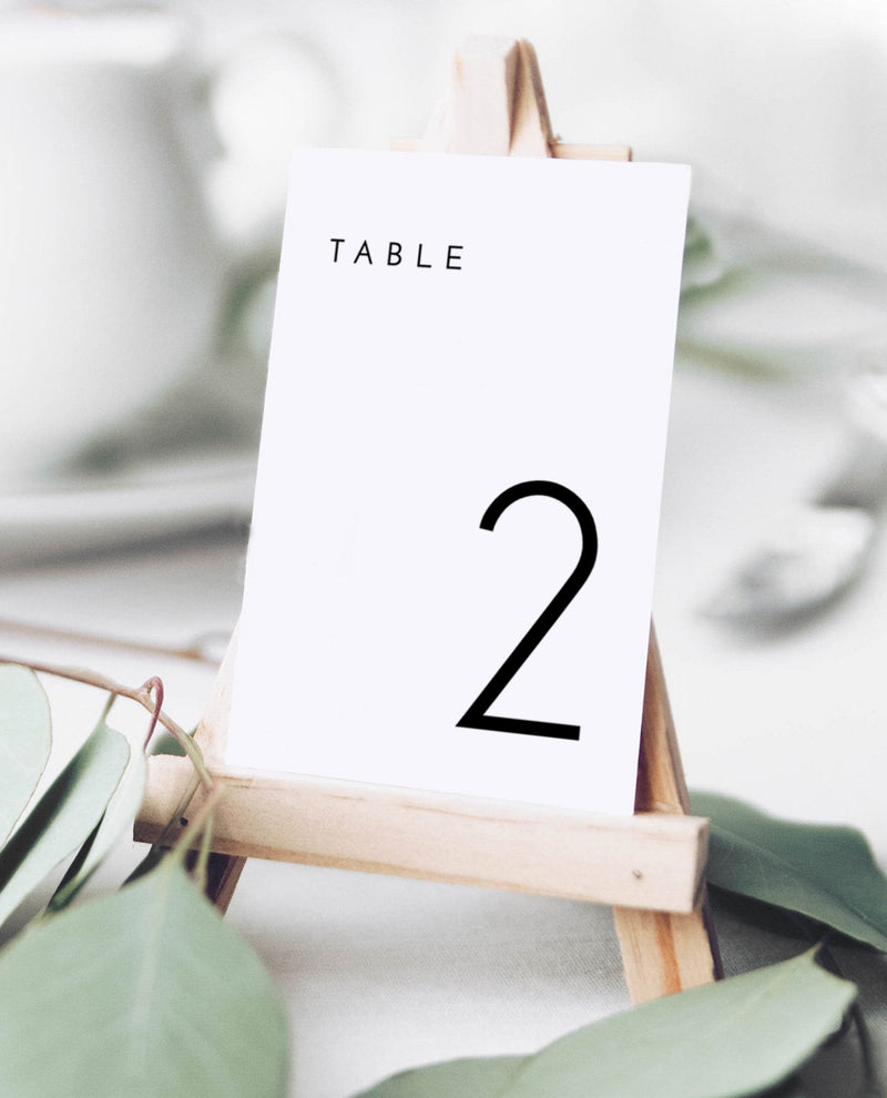 Modern Minimalist Wedding Table Number | Minimal Wedding Table Number 