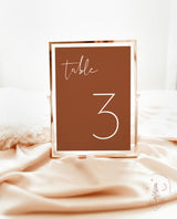 Terracotta Wedding Table Number | Minimalist Wedding Table Number