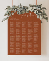 Alphabetical Seating Chart | Terracotta Wedding Seating Chart