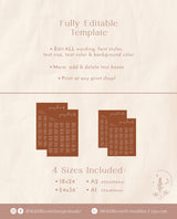 Alphabetical Seating Chart | Terracotta Wedding Seating Chart
