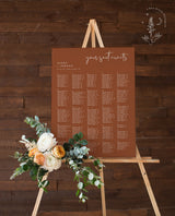 Alphabetical Seating Chart | Terracotta Wedding Seating Chart