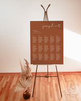 Terracotta Wedding Seating Chart | Burnt Orange Seating Chart